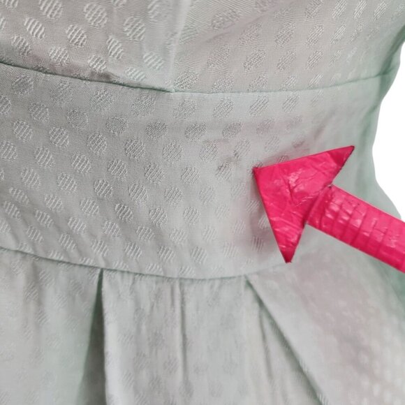 Something Navy Jacquard Wrap Surplice Peplum Mint Green Blouse Top Womens 1X - Picture 6 of 9